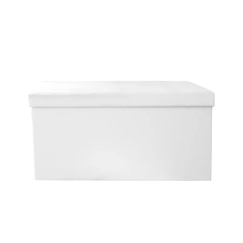 Pufa MEBLIVA Velse Eko Skóra Schowek 76,5 cm - Biała
