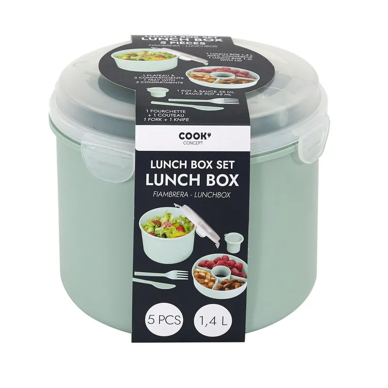Lunchbox MEBLIVA Round 1,4l - Zielony