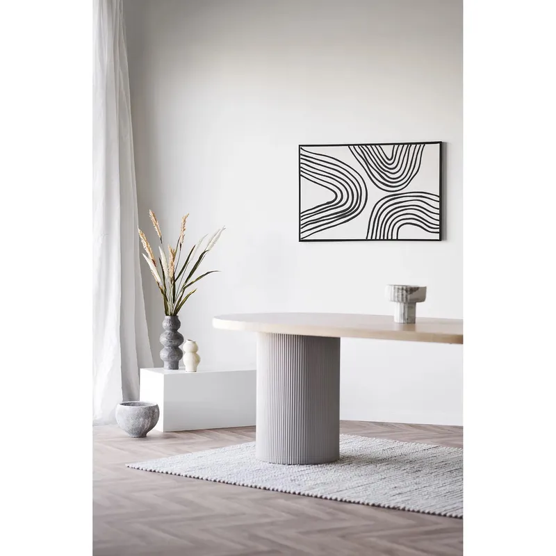 Stół MEBLIVA Solva 100x220cm Owalny Skandynawski - Jesion/Beżowy