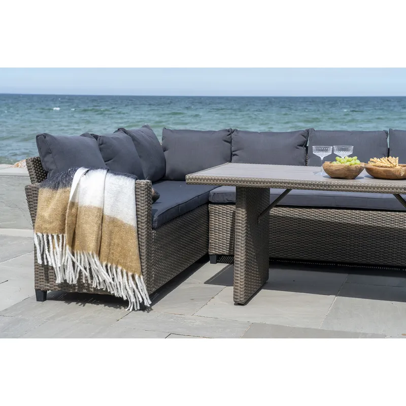 Pled MEBLIVA Sintra 130x170 cm, Wełna, Klasyczny - Czarny