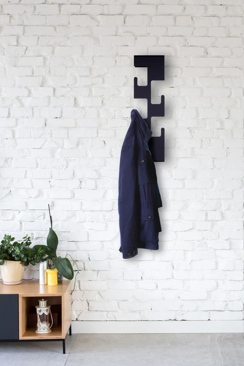 Wieszak Ścienny MEBLIVA Zip, Metal, 59 cm - Czarny