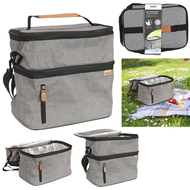 Torba Termiczna Na Lunch MEBLIVA Zippi XL - Szara