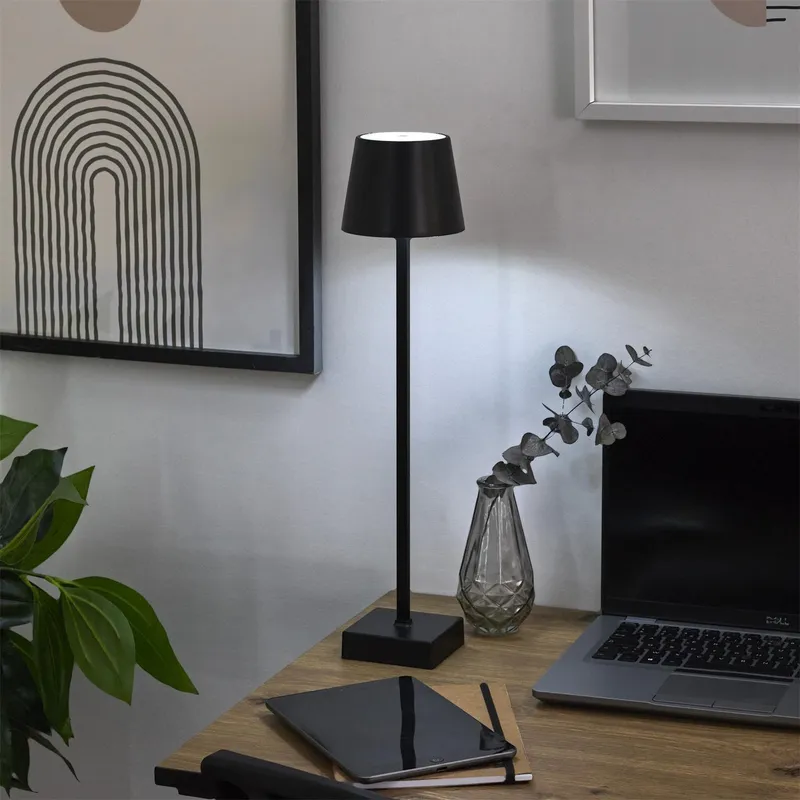 Lampka Stołowa MEBLIVA Blanca LED Na Dotyk, Minimalistyczna - Szary