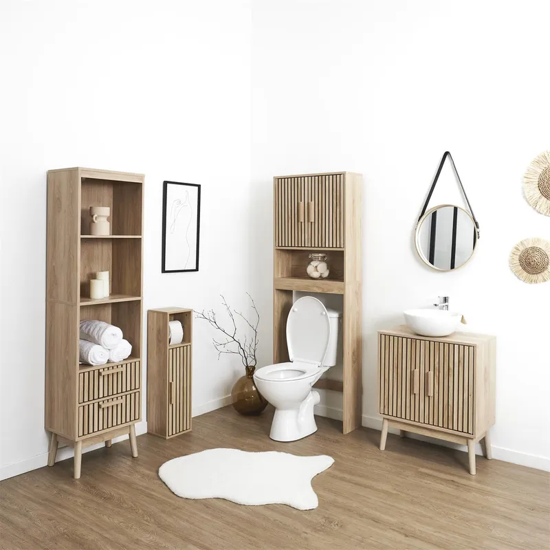 Szafka Łazienkowa MEBLIVA Klaus 60 cm Drewniana - Naturalny