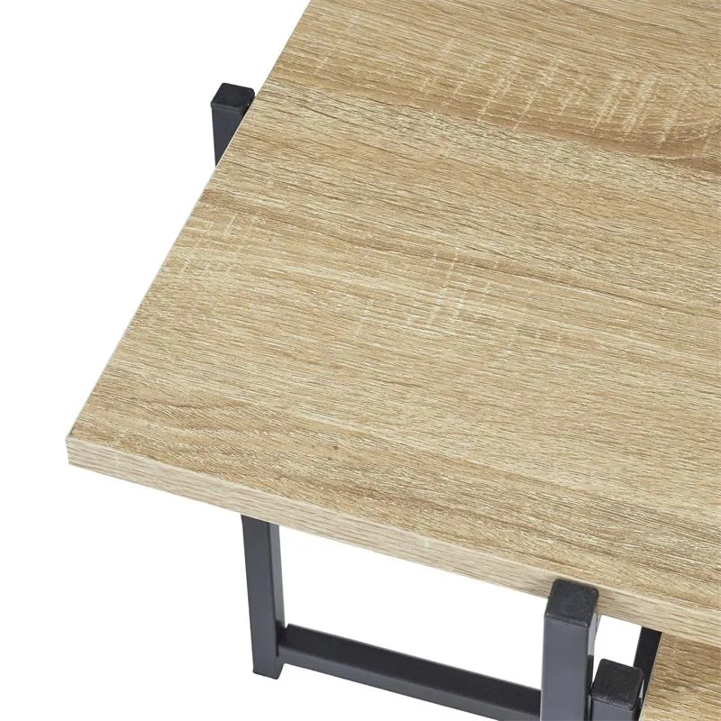 Zestaw 2 Stolików Kawowych MEBLIVA Loka MDF Nowoczesny - Naturalny
