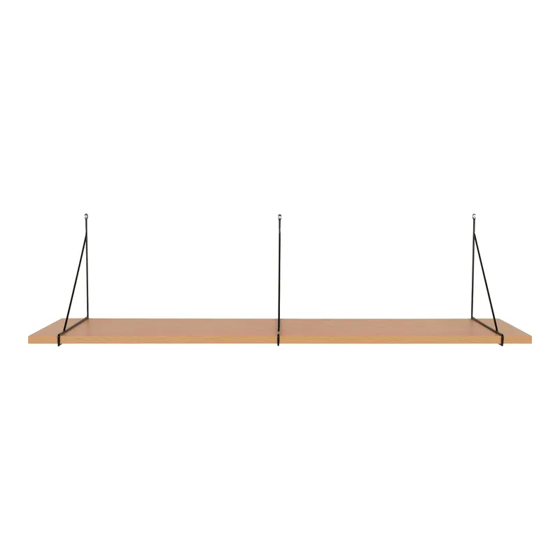 Półka Ścienna MEBLIVA Chiba 120 cm Drewno Metal - Czarna