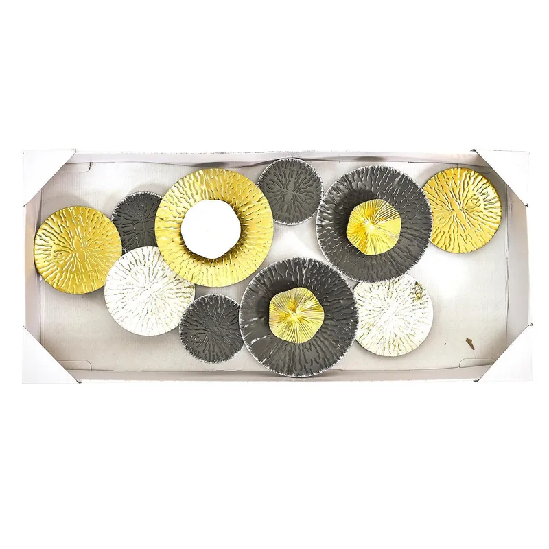 Dekoracja Ścienna MEBLIVA Anemone Metal Nowoczesny - Złoty