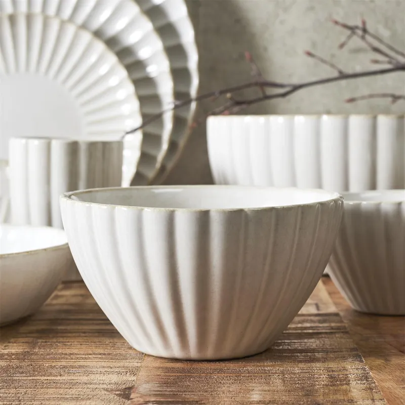 Miska Vlora MEBLIVA Ceramiczna 14,5cm Nowoczesna - Beżowa