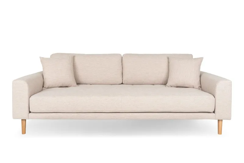 Sofa MEBLIVA Lido 3, Poliester, Skandynawska 210 cm - Beżowa
