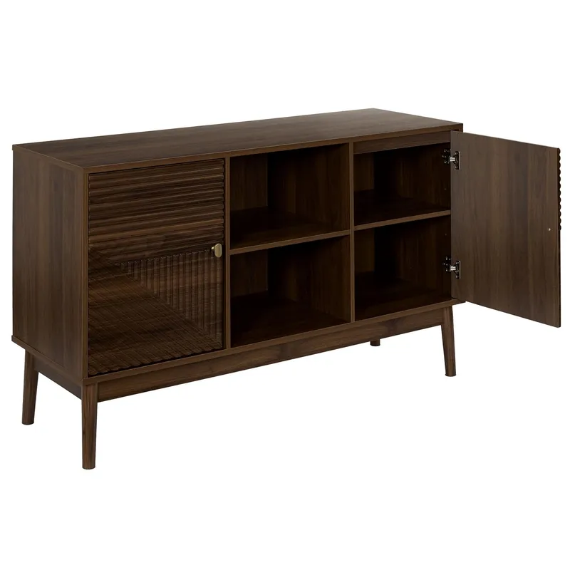 Komoda MEBLIVA Tiffany, MDF Ryflowany, 120 cm - Orzech