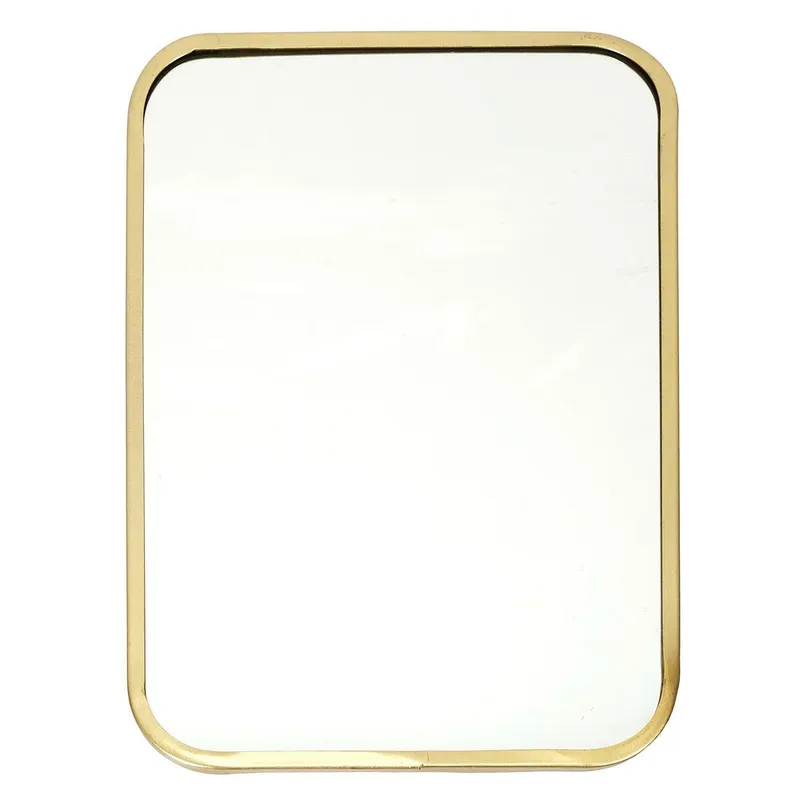 Lustro MEBLIVA Arcilla Prostokąt 34×25 cm, Metal - Złoty