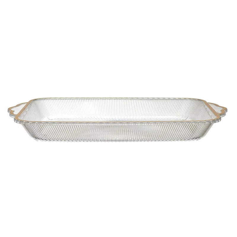 Taca MEBLIVA Mirage 41cm, Transparentna Z Złotym Brzegiem - Złoty