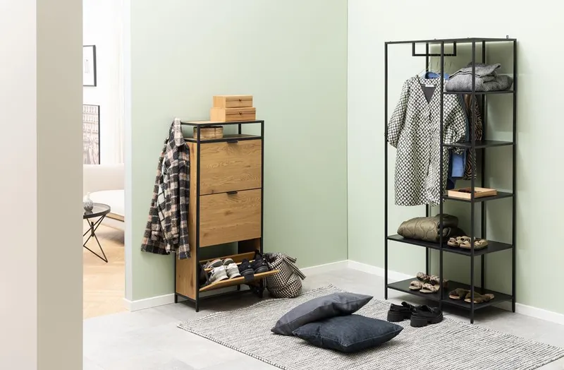 Szafka Na Buty MEBLIVA Seaford, Rustykalny Dziki Dąb - Naturalny