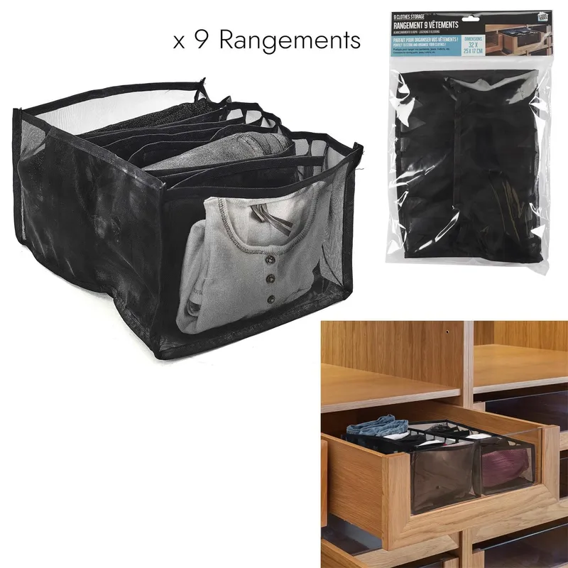 Organizer Do Szuflady Na Odzież MEBLIVA 25x32 cm - Czarny