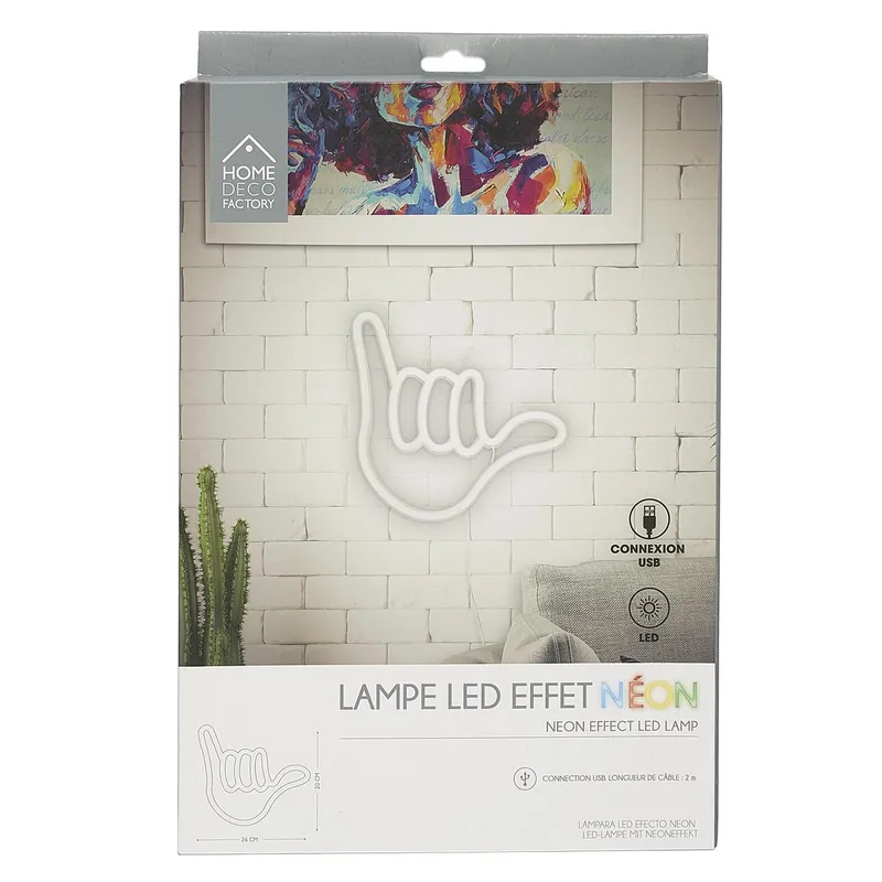 Lampka LED Neon Dłoń MEBLIVA - Nowoczesna Dekoracja Ścienna - Biały