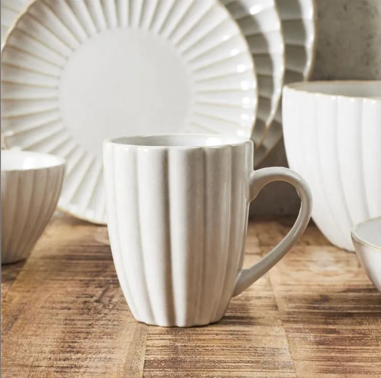 Kubek Ceramiczny MEBLIVA Vlora, 300ml, Boho - Beżowy