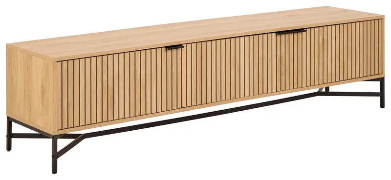 Szafka RTV MEBLIVA Jaipur Dąb - Nowoczesna, 176,4 cm - Czarny