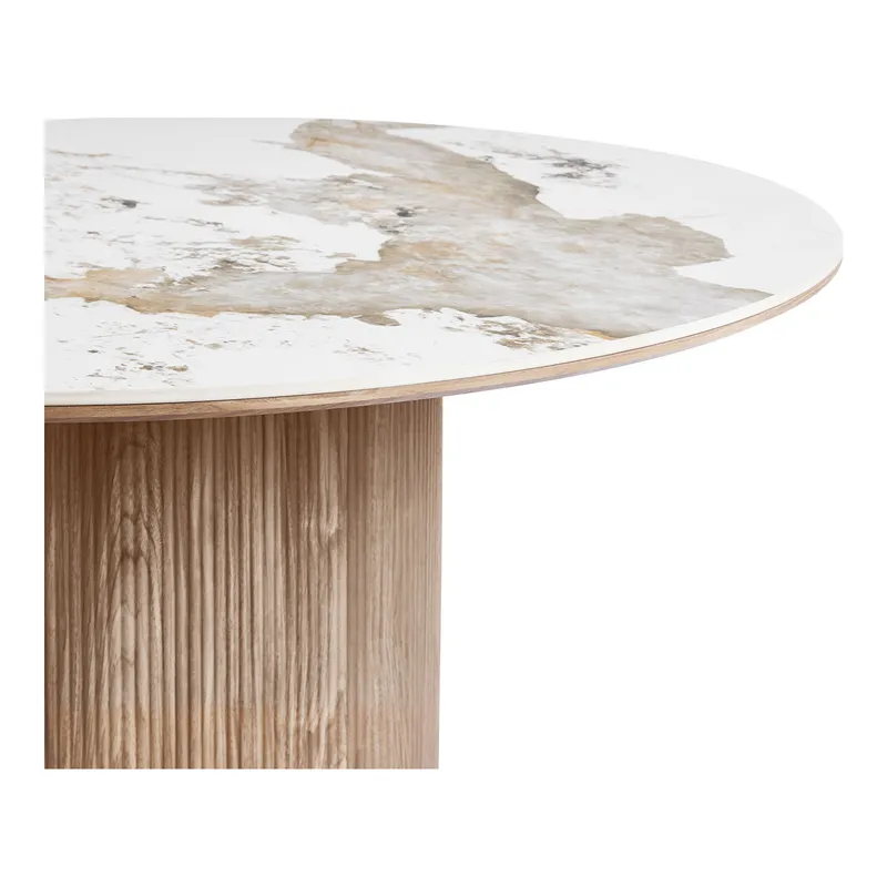 Stół MEBLIVA Athens Blat Ceramiczny Nowoczesny, 140 cm - Biały/Brązowy