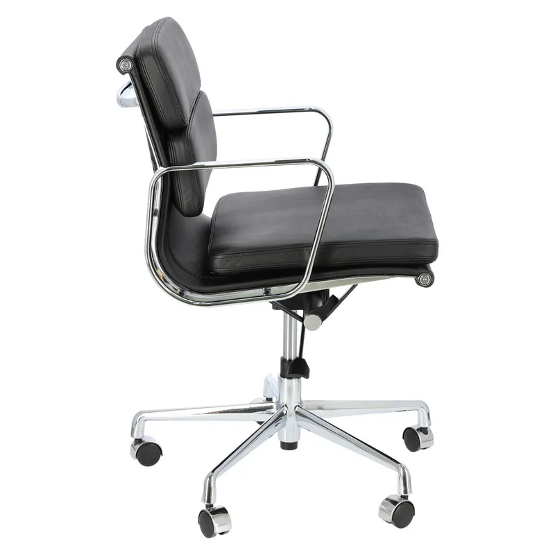 Fotel Biurowy MEBLIVA CH2171T Skóra Ergonomiczny - Czarny