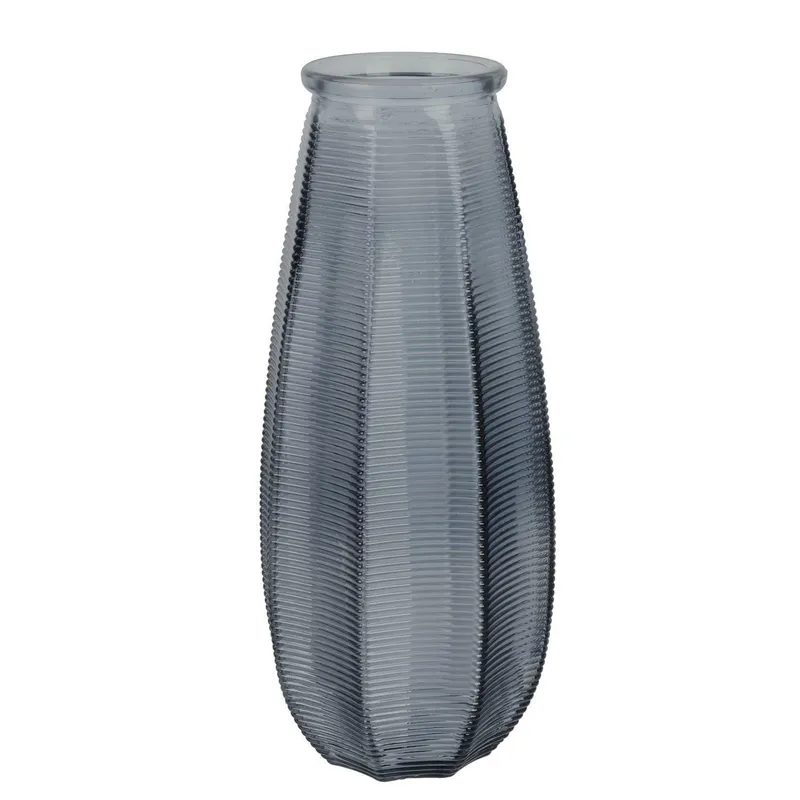 Wazon MEBLIVA Capella Szklany Nowoczesny, Wysokość 27,8 cm - Szary