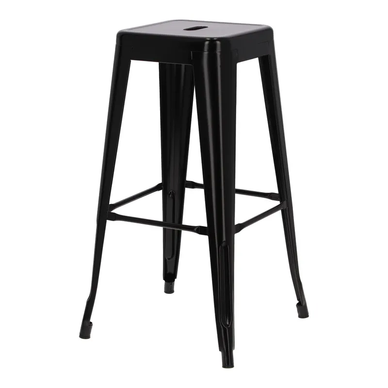 Hoker Barowy MEBLIVA Paris 75cm, Metal Nowoczesny - Czarny