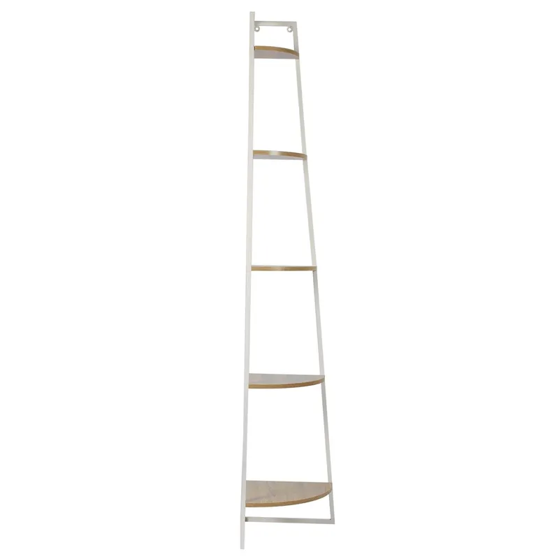 Regał Corner Narożny MEBLIVA, 180 cm, 5 Półek, Loftowy - Biały