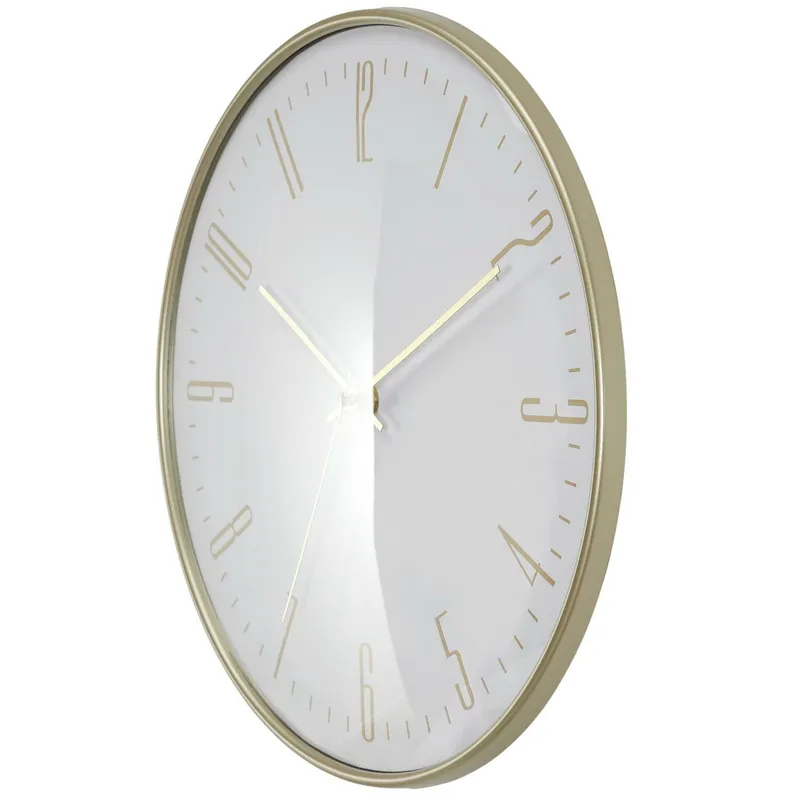 Zegar Ścienny MEBLIVA Luce Aluminium 30 cm - Biały/Złoty