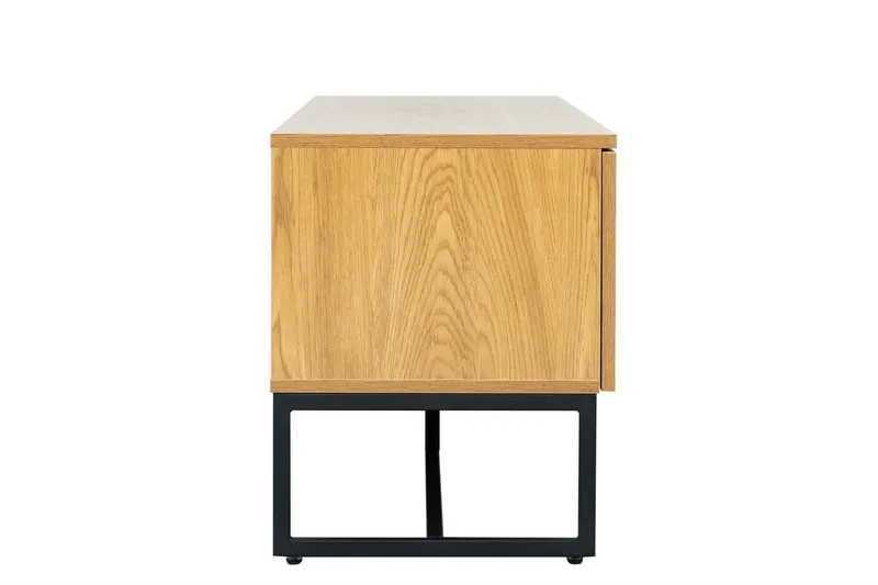Szafka RTV MEBLIVA Capri 150 cm, Nowoczesna, Rattanowa - Naturalny
