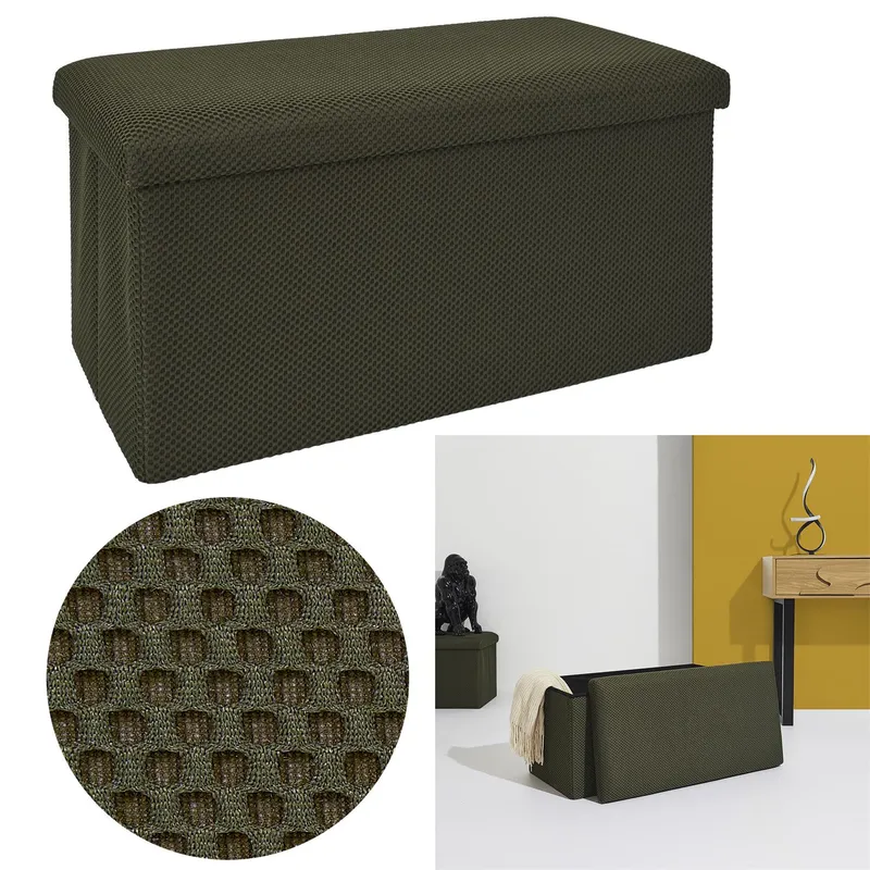Pufa MEBLIVA Velse Atom Tkanina 76x38 cm - Khaki