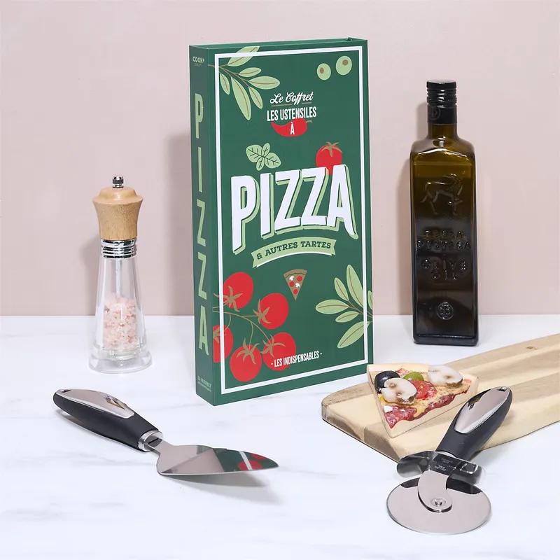 Zestaw Do Serwowania Pizzy MEBLIVA Le Coffret Stal Nierdzewna - Zielony