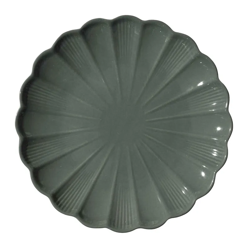 Talerz Obiadowy MEBLIVA Calista, Ceramika Szkliwiona 27 cm - Szary