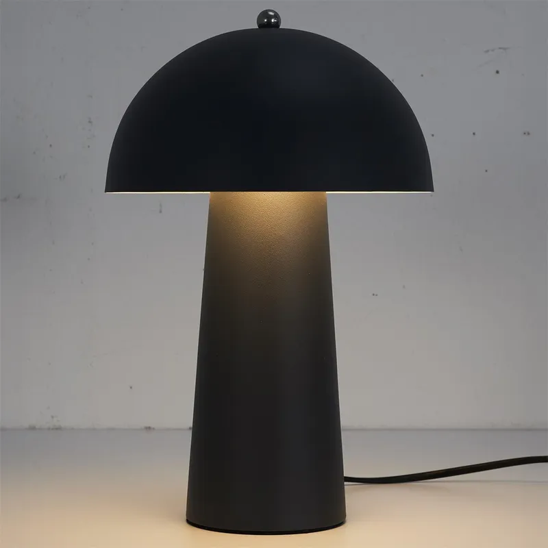Lampka Stołowa MEBLIVA Mushroom, Nowoczesna, Minimalistyczna - Czarna