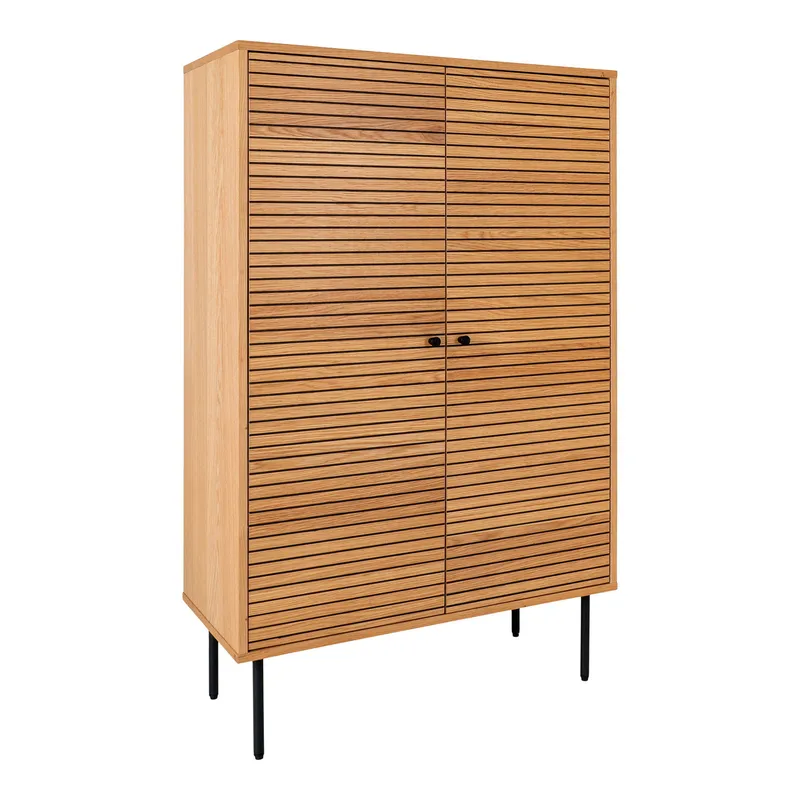 Komoda MEBLIVA Kyoto Wysoka 130 cm, Fornir Dębowy - Naturalny