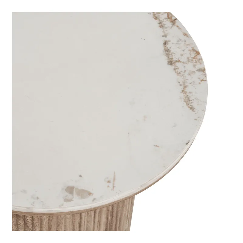 Stolik Kawowy MEBLIVA Athens Ceramiczny Okrągły 45 cm - Biały