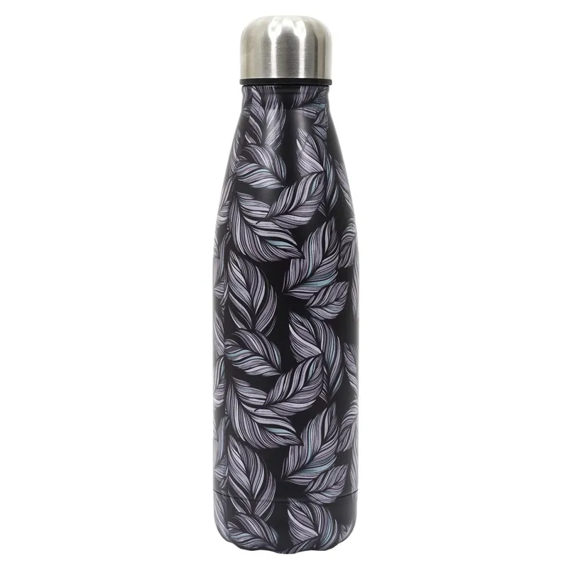 Butelka Termiczna MEBLIVA Flower, Metal 500ml - Czarna