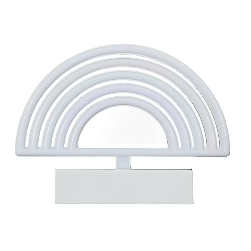 Lampa Stołowa MEBLIVA Rainbow LED Z Efektem Neonu - Biała