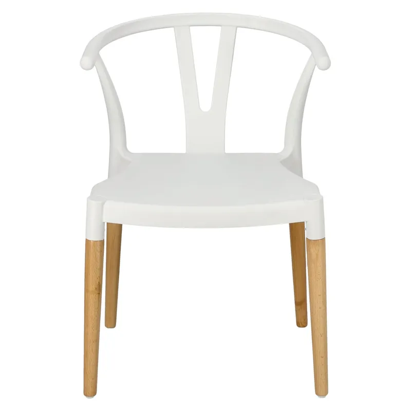 Krzesło MEBLIVA Wicker PP Tworzywo Bukowe Boho - Białe