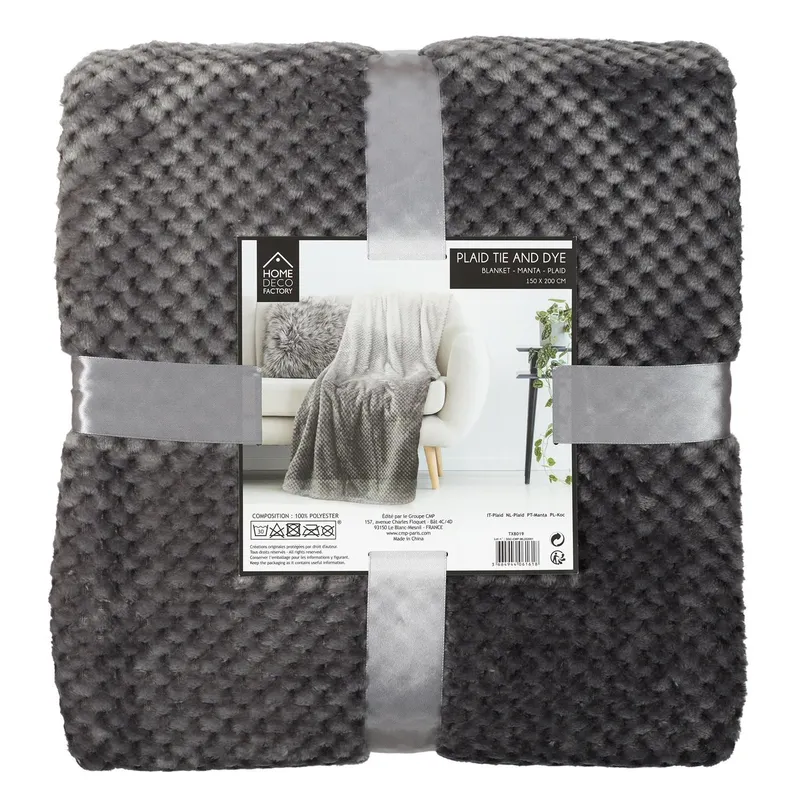 Koc MEBLIVA Honey Polarowy 150x200 cm - Szary