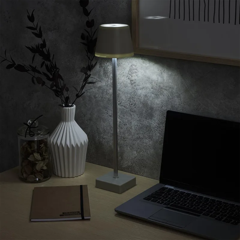 Lampka Stołowa MEBLIVA Blanca LED Na Dotyk, Minimalistyczna - Szary