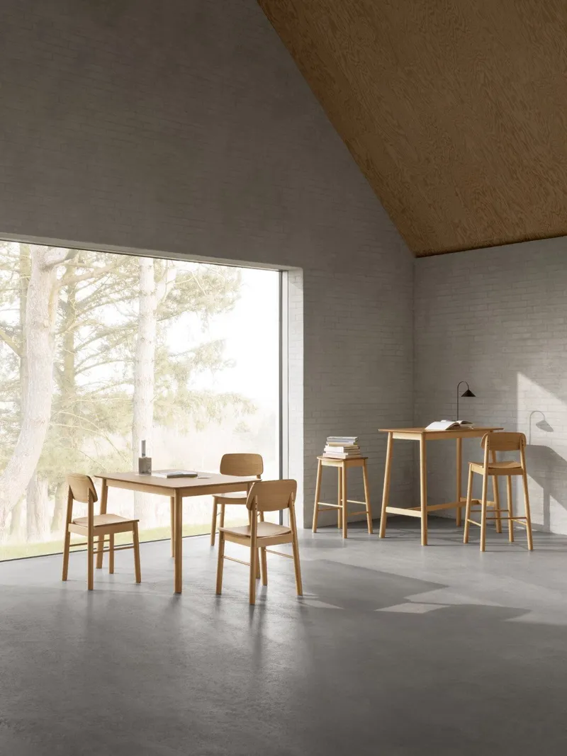 Krzesło Barlow MEBLIVA Drewno Dębowe Minimalistyczne - Naturalny