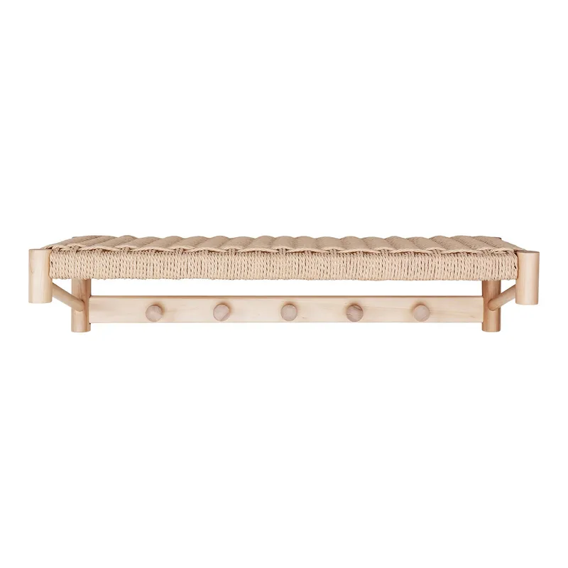 Wieszak Ścienny MEBLIVA Abano Z Półką, Drewno, 78 cm - Naturalny