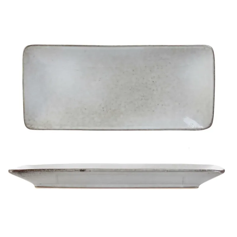 Prostokątny Talerz MEBLIVA Tierra Ceramika 22x10 cm - Szary