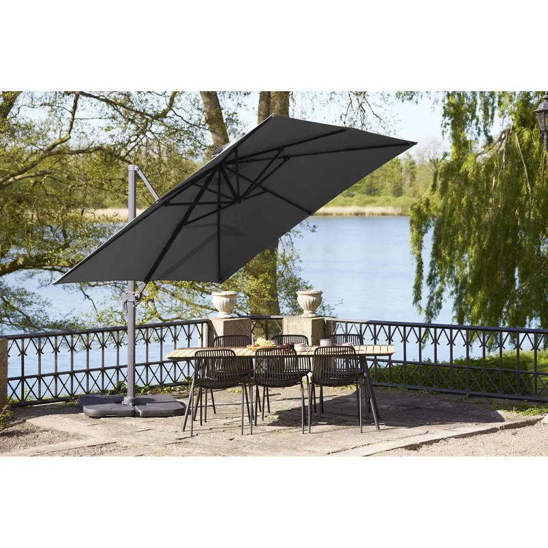Parasol Wiszący GARDIVA Baza Aluminiowy 295x295 cm - Czarny