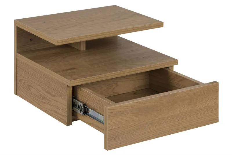 Szafka Nocna Wisząca MEBLIVA Ashlan Wood Drewniana - Naturalny