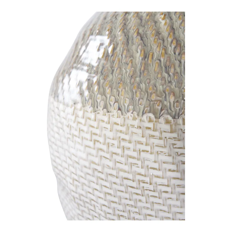 Wazon Ceramiczny MEBLIVA 30,5 cm - Ceramika Szkliwiona Biały