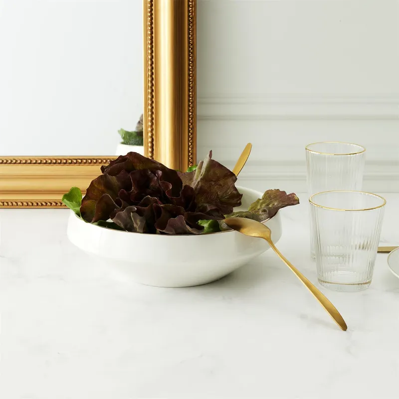 Miska MEBLIVA Pearl Gold 25cm Porcelana - Biały