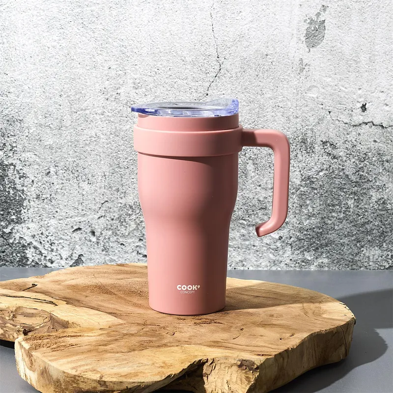 Kubek Termiczny MEBLIVA Mini Miami Classic, Metal 600 ml - Różowy