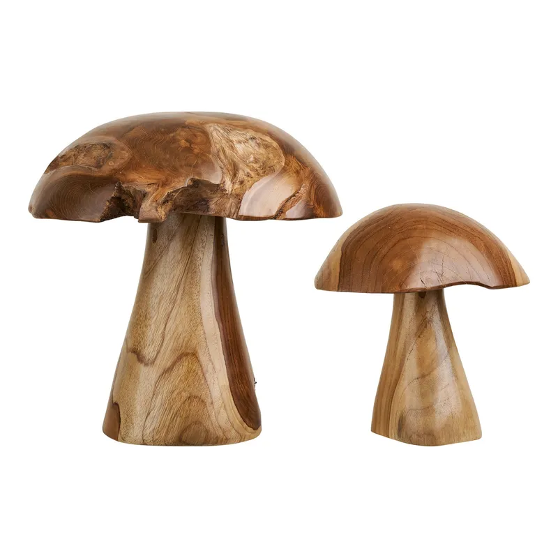 Dekoracja Ogrodowa GARDIVA Mushrooms Drewno Tekowe - Naturalny