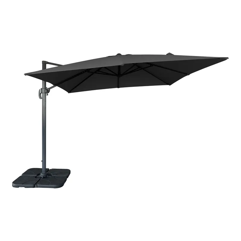 Parasol Wiszący GARDIVA Baza Aluminiowy 295x295 cm - Czarny