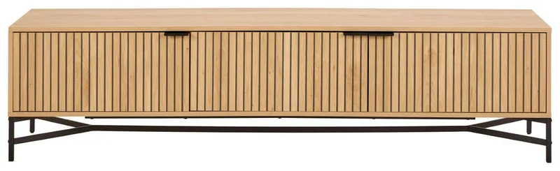 Szafka RTV MEBLIVA Jaipur Dąb - Nowoczesna, 176,4 cm - Czarny